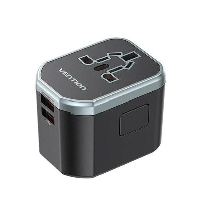 Vention 20W 3-Port USB (C + A + A) Universal Travel Adapter (FJCB0)_img_0