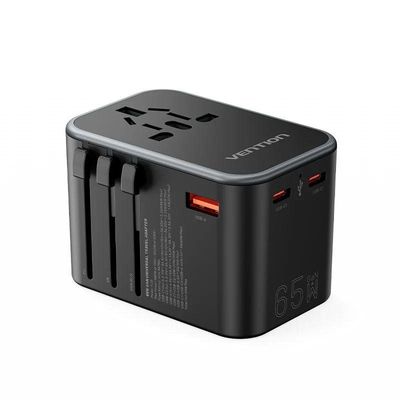 Vention 3-Port USB (C + C + A) GaN Universal Travel Adapter_img_2