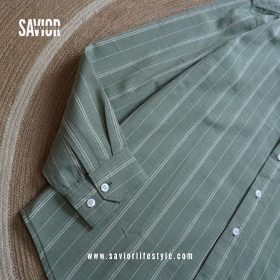 Forest Olive Old Money Shirt – Full Sleeve Cotton Twill_img_2