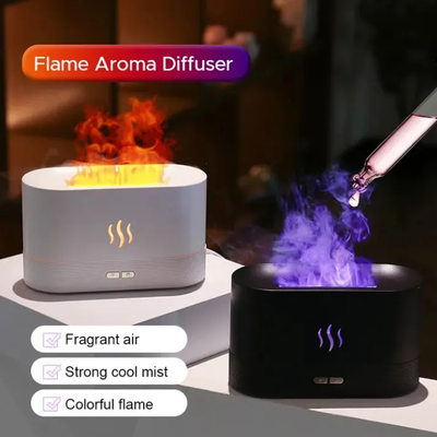 9 Flame Effect Air Humidifier with LED Light & Aromatherapy Function_img_0