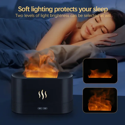 9 Flame Effect Air Humidifier with LED Light & Aromatherapy Function_img_2