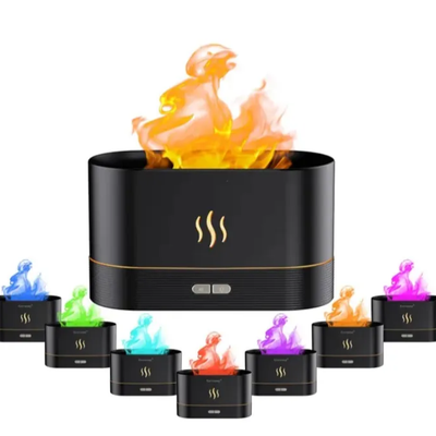 9 Flame Effect Air Humidifier with LED Light & Aromatherapy Function_img_3