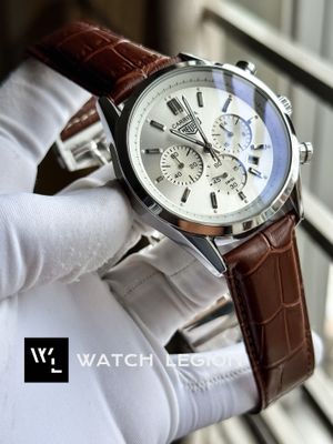 TAG BELT 3 CHRONO SILVER BODY BROWN BELT, WHITE DIAL_img_1