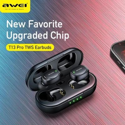 Awei T13 Pro TWS Touch Earbuds – Black Color_img_2