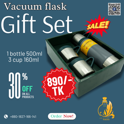High Quality Vacuum Flask Bottle Vacuum Flask Set Stainless Steel Drinking Metal Water Bottle Gift Set_img_1