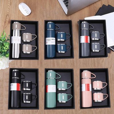 High Quality Vacuum Flask Bottle Vacuum Flask Set Stainless Steel Drinking Metal Water Bottle Gift Set_img_2