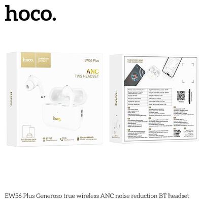 Hoco EW56 Plus ANC True Wireless Earphones – White Color_img_1