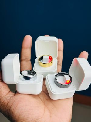 Smart Finger Ring for Fitness Tracking – With Charging Case – (Ring Size -9) – Golden_img_0