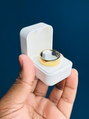 Smart Finger Ring for Fitness Tracking – With Charging Case – (Ring Size -9) – Golden_img_4