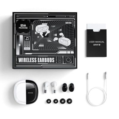 MCHOSE BH288 True Wireless Bluetooth Earphones Separable Double Headphones-Black and White_img_1