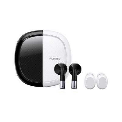 MCHOSE BH288 True Wireless Bluetooth Earphones Separable Double Headphones-Black and White_img_2