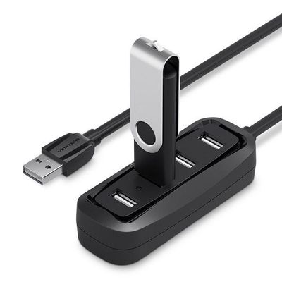 Vention 4 ports USB2.0 HUB 1M Black (VAS-J43-B100)_img_2