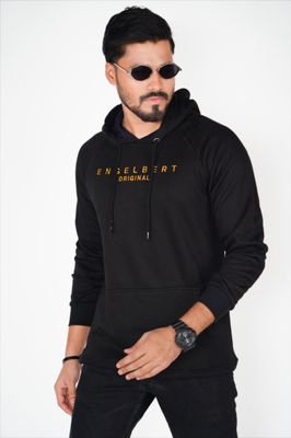 Drop Shoulder Hoodie in Black_img_0