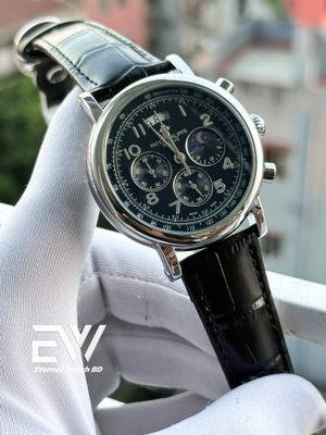 PATEK BLACK DIAL BLACK BELT SILVER CASE_img_0