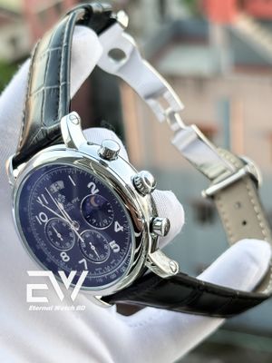 PATEK BLACK DIAL BLACK BELT SILVER CASE_img_3