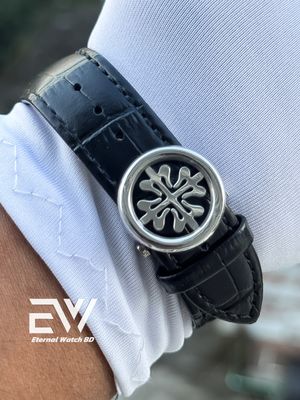 PATEK BLACK DIAL BLACK BELT SILVER CASE_img_4