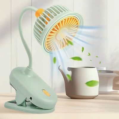 Mini Clip-On Fan Car Desktop Charging Fan Foldable_img_4
