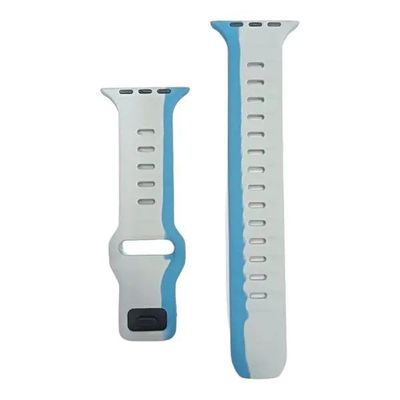 Dual Color 42mm-44mm-45mm-49mm Soft Silicone Watch Straps- Blue Gray_img_0
