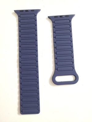 Dual Color Silicon Magnetic Strap For Smart Watch- 42/44/45/49mm- Blue+Ash Color_img_0