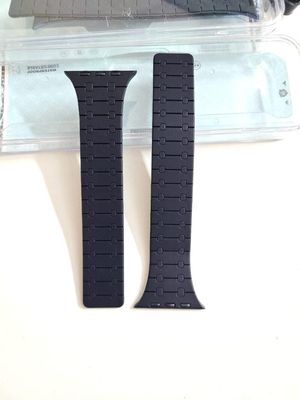 Dual Color Stop Times High Silicon Strap For Smart Watch (Black + Grey)_img_0