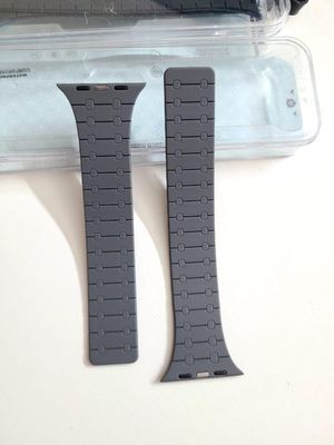 Dual Color Stop Times High Silicon Strap For Smart Watch (Black + Grey)_img_1