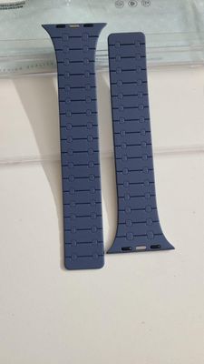 Dual Color Stop Times High Silicon Strap For Smart Watch (Blue + Ash)_img_2