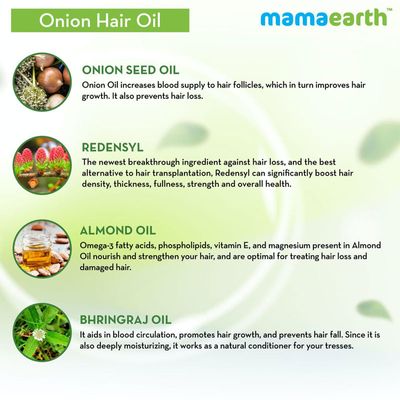 Mamaearth onion hair oil for hair regrowth & hair fall control with redensylSize: 100ml_img_4