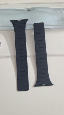 Dual Color Stop Times High Silicon Strap For Smart Watch (Navy Blue + Sky Blue)_img_2