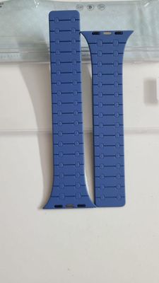 Dual Color Stop Times High Silicon Strap For Smart Watch (Olive Green + Blue)_img_1