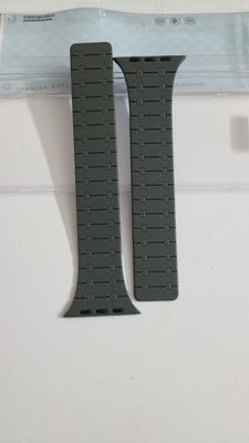 Dual Color Stop Times High Silicon Strap For Smart Watch (Olive Green + Blue)_img_2