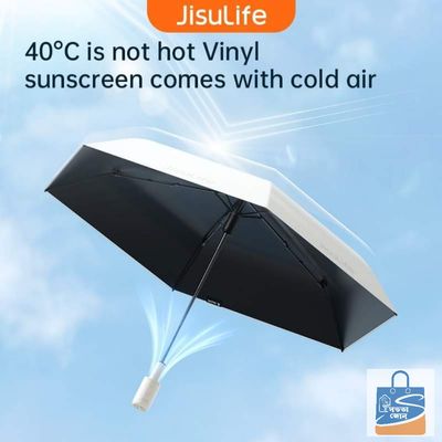 JISULIFE FA52 Umbrella With Cooling Fan,  Pink or Brown Color_img_3