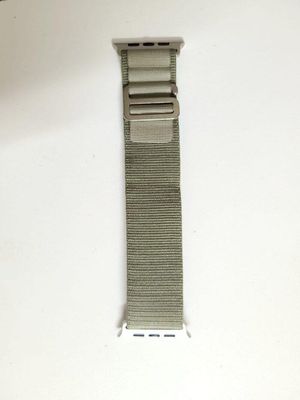 Slide Lock Loop Fabric Strap For Smart Watch- 42/44/45/49mm -Light Olive Color_img_0