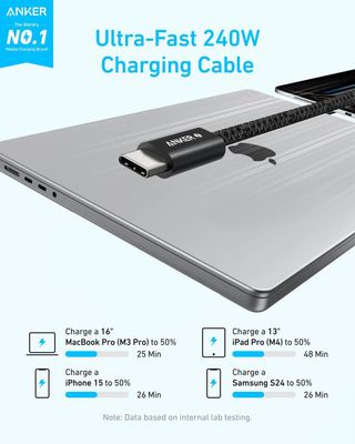 Anker Zolo 240W USB C to USB C Cable for iPhone 16 - Black_img_5