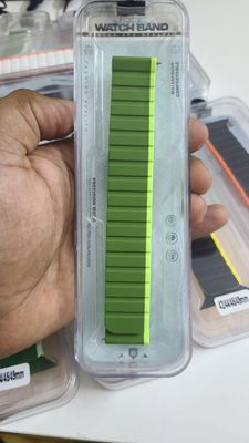 Stop Line Magnet Strap For Smart Watch- 20 mm- Green+Light Yellow_img_0