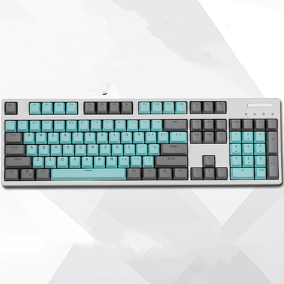 PBT Shine-Through Keycaps - Dark Gray on Teal_img_0