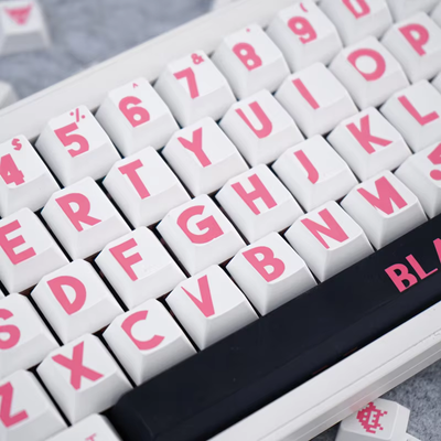 Pink Large Characters Keycap Set - 133 keys_img_1