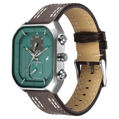 Fastrack 3270SL03 Fleek Quartz Multifunction Grey Dial Leather Strap Watch_img_0