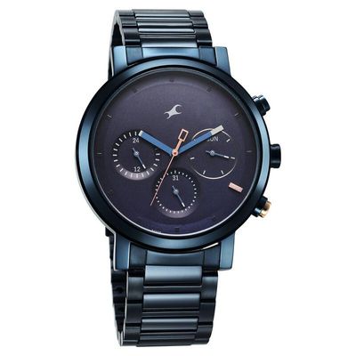 Fastrack 3287KM08 Tick Tock Quartz Analog Blue Dial With Blue Stainless steel Strap Watch_img_0