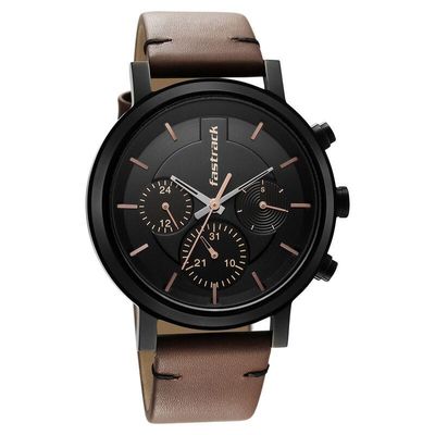 Fastrack 3287NL01 Tick Tock Black Dial Watch_img_0