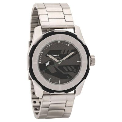 Fastrack NP3099SM04 Quartz Analog Black Dial Stainless Steel Strap Watch_img_0