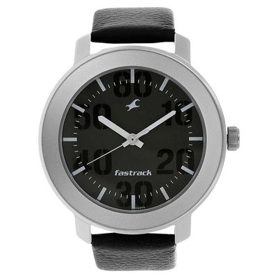 Fastrack NR3121SL02 Quartz Analog Grey Dial Leather Strap Watch_img_0