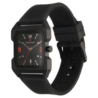 Fastrack NS1474NP01 Hitlist Quartz Analog with Date Black Dial PU Strap Watch_img_0