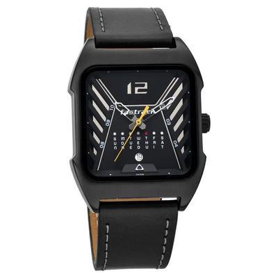 Fastrack NS3249NL01 Gamify Quartz Analog with Day and Date Black Dial Leather Strap Watch_img_0