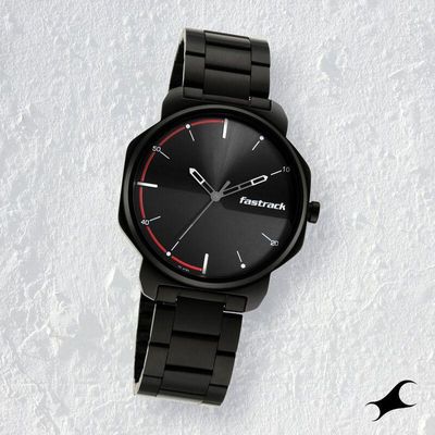 Fastrack NS3254NM01 Stunners Quartz Analog Black Dial Metal Strap Watch_img_0