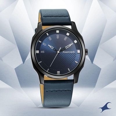 Fastrack NS3255NL03 Stunners Quartz Analog Blue Dial Leather Strap Watch_img_0