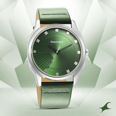 Fastrack NS3255SL02 Stunners Quartz Analog Green Dial Leather Strap Watch_img_0