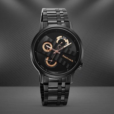 Fastrack NS3301NM01 Exuberant Quartz Multifunction Black Dial Stainless Steel Strap Watch_img_0