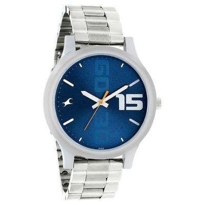 Fastrack NS38051SM05 Bold Quartz Analog Blue Dial Stainless Steel Strap Watch_img_0