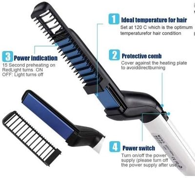 3-in-1 Hair Straightener, Curler & Smoothing Comb – Fast Heating, Anti-Scald, Travel-Friendly_img_4