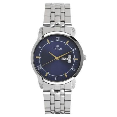 Titan (NS1774SM01) Analog with Day and Date Blue Dial Stainless Steel Strap watch for Men_img_5